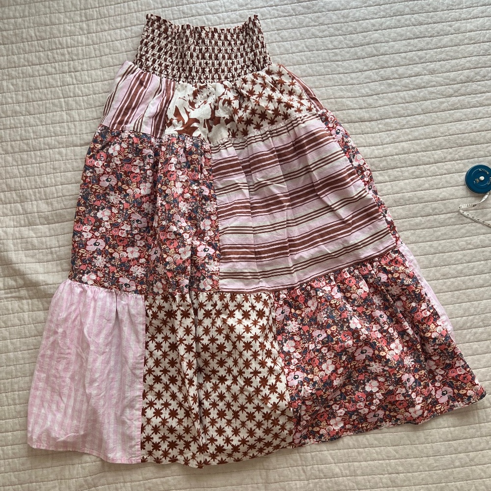 Patchwork Skirt (Size S) With Pockets!